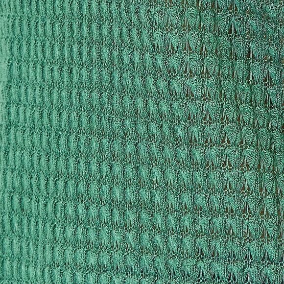 Black Friday Deals ◇ Green Waffle Knit Long Sleeve Top Women's Short Sz Md [6-8] - Picture 4 of 9